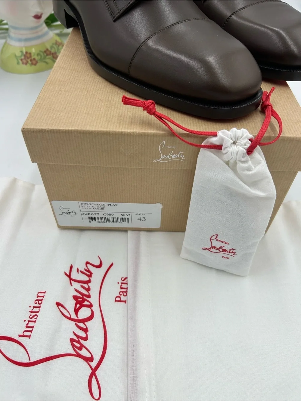 Men's Christian Louboutin CORTOMALE lace up Oxford size 43 made in Italy